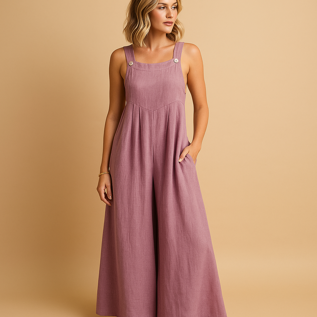 Women’s loose cotton overall with adjustable straps and breathable design. Available in multiple colors, ideal for summer outings, errands, or home wear.
