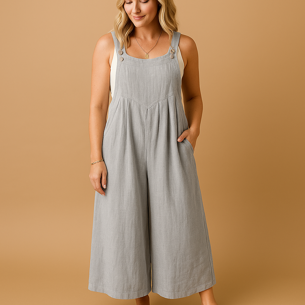 Women’s loose cotton overall with adjustable straps and breathable design. Available in multiple colors, ideal for summer outings, errands, or home wear.