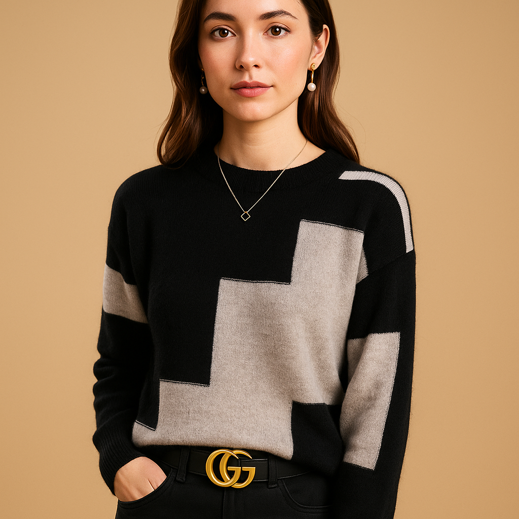 Women’s loose fit sweater with breathable fabric, minimalist design, and flattering silhouette, perfect for spring, autumn, and winter outfits.