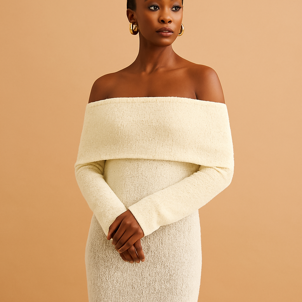 Women’s off-shoulder summer dress with chic design and flattering fit. Perfect for sunny days, casual outings, or formal events.