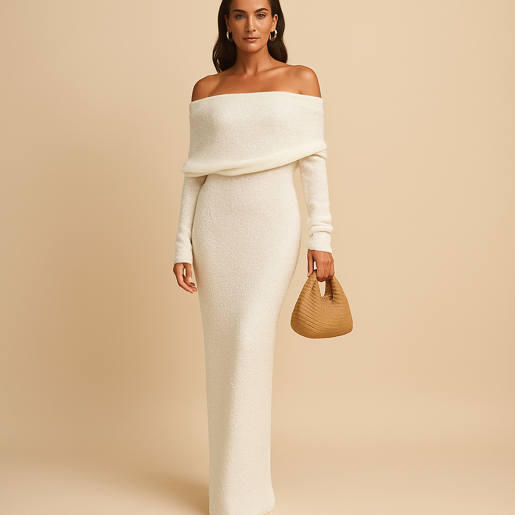 Women’s off-shoulder summer dress with chic design and flattering fit. Perfect for sunny days, casual outings, or formal events.