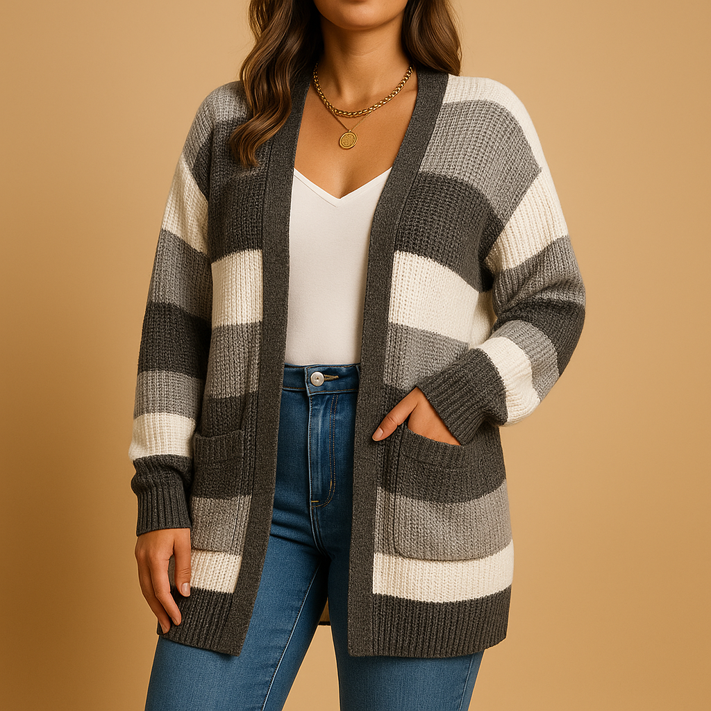 Plaid puff sleeve cardigan for women with slim fit and stylish open front design, perfect for casual wear and layered outfits.