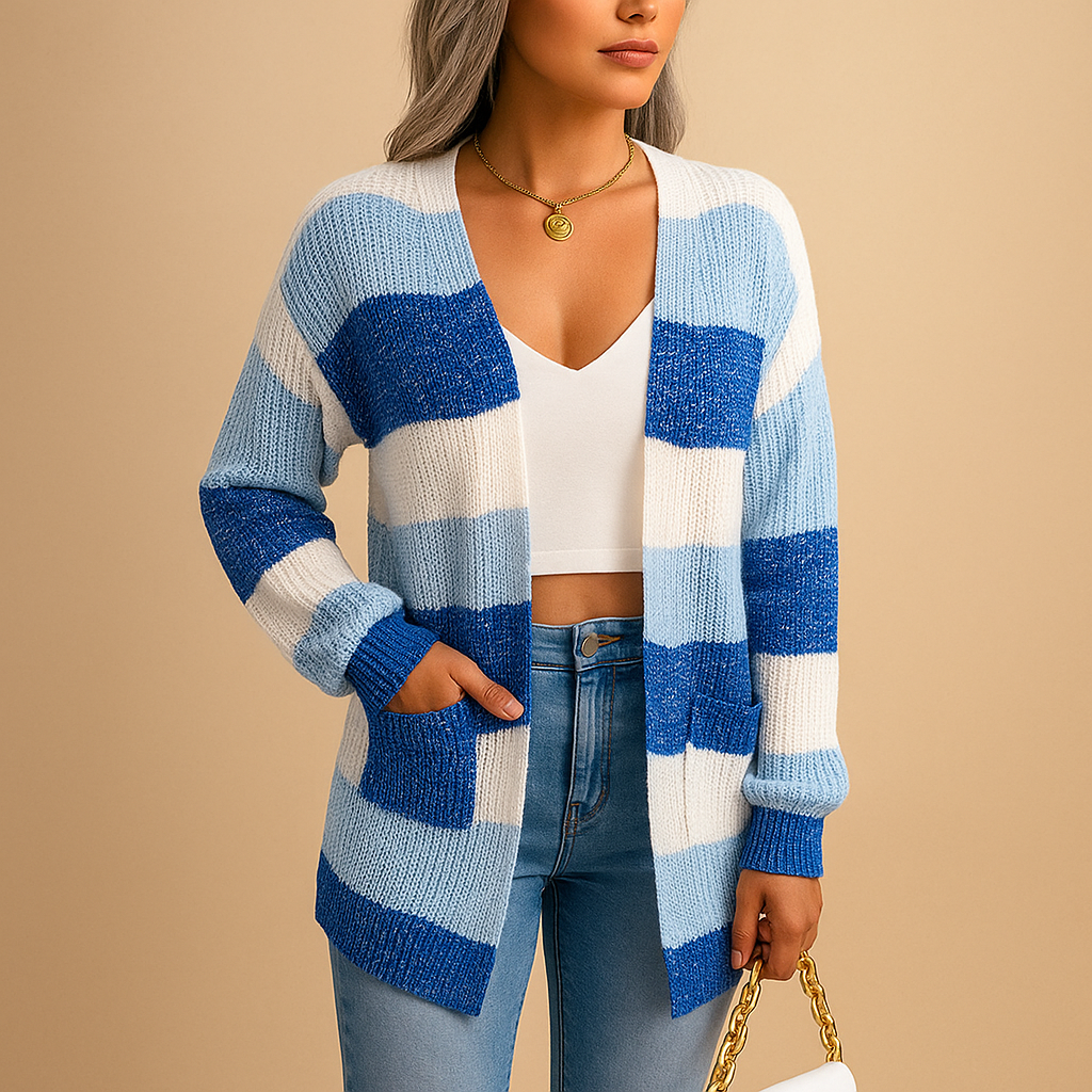 Plaid puff sleeve cardigan for women with slim fit and stylish open front design, perfect for casual wear and layered outfits.