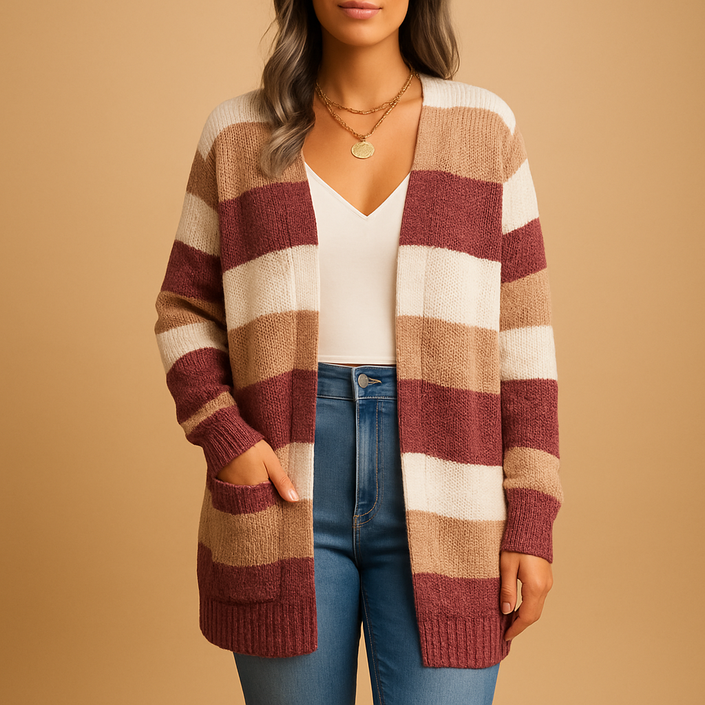 Plaid puff sleeve cardigan for women with slim fit and stylish open front design, perfect for casual wear and layered outfits.