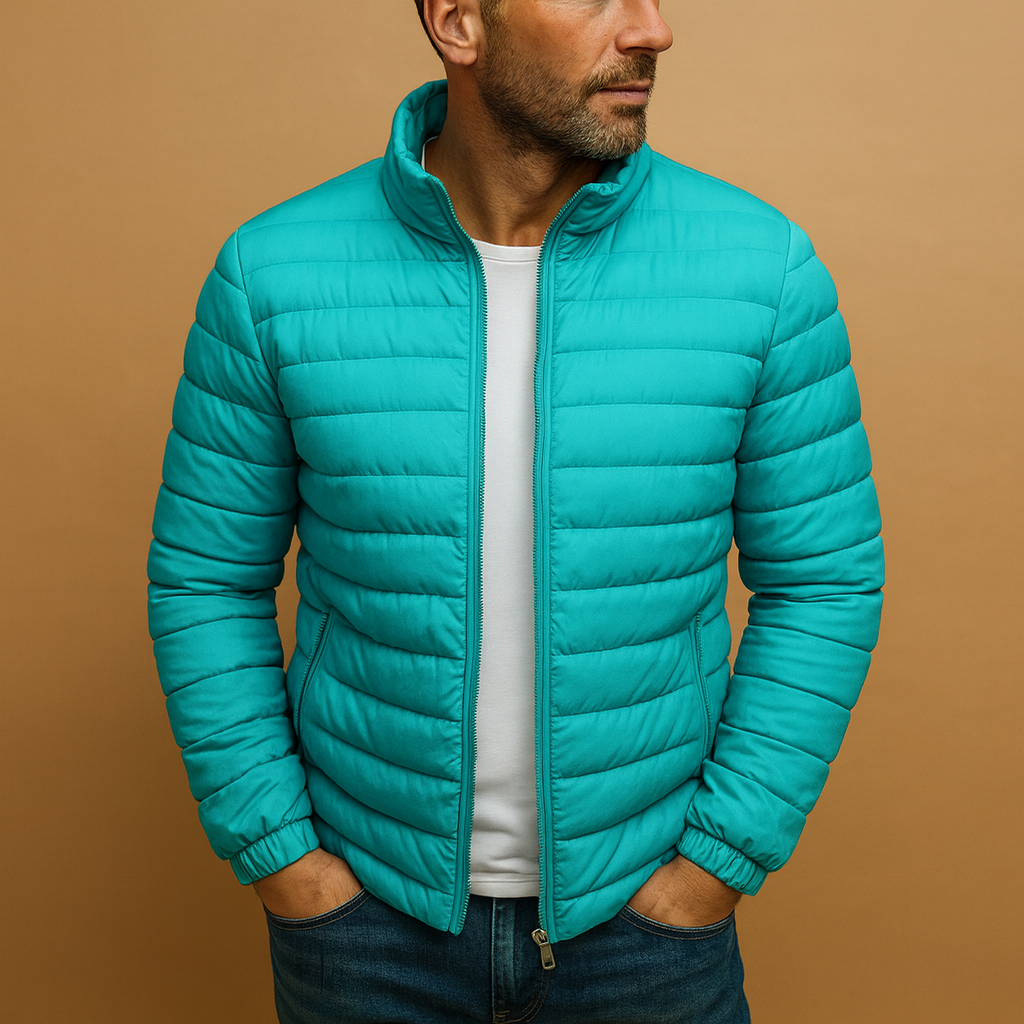 Men’s quilted summer jacket in lightweight design, stylish and versatile, perfect for spring, summer, and casual everyday wear.