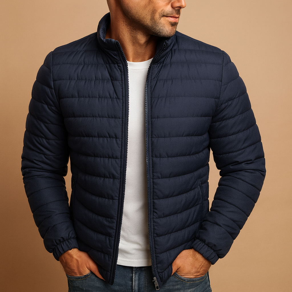Men’s quilted summer jacket in lightweight design, stylish and versatile, perfect for spring, summer, and casual everyday wear.