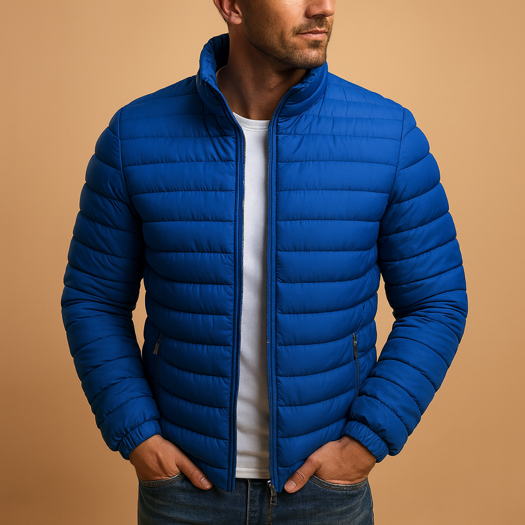 Men’s quilted summer jacket in lightweight design, stylish and versatile, perfect for spring, summer, and casual everyday wear.