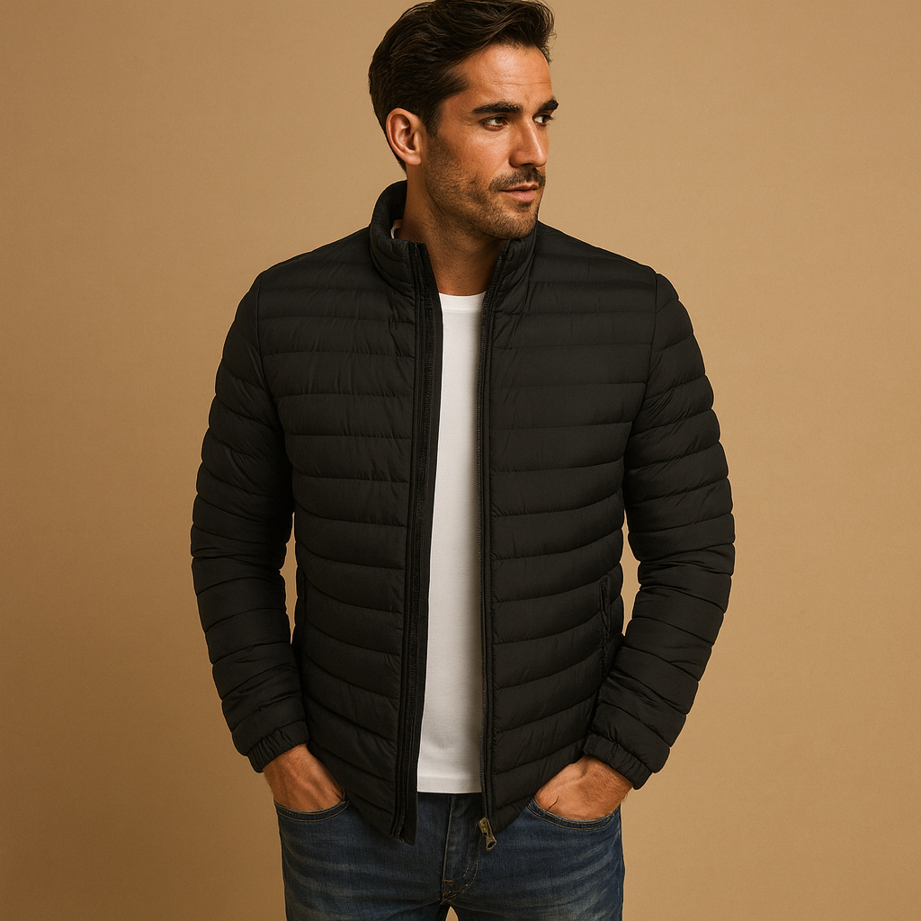 Men’s quilted summer jacket in lightweight design, stylish and versatile, perfect for spring, summer, and casual everyday wear.