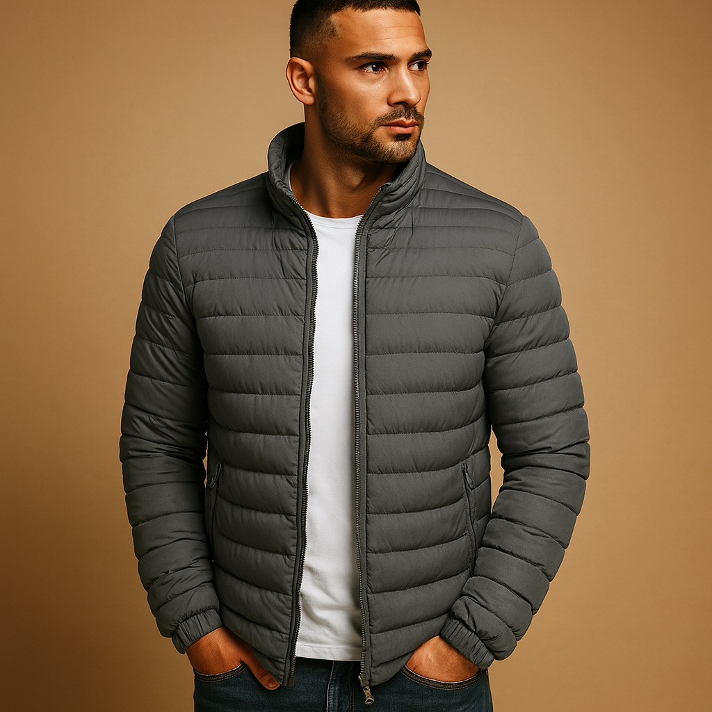Men’s quilted summer jacket in lightweight design, stylish and versatile, perfect for spring, summer, and casual everyday wear.
