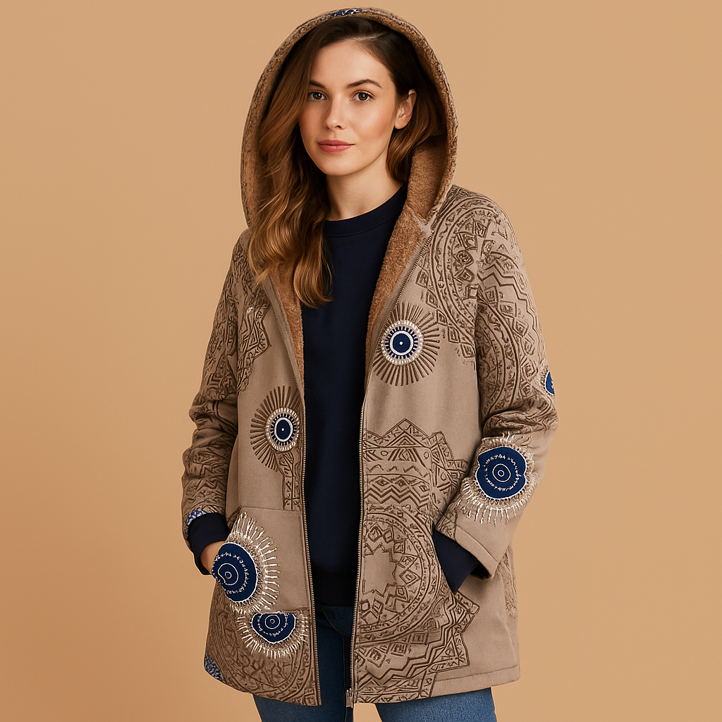 Women’s reversible thermal jacket with hood, lightweight fit, and stylish sleeve details. Quick-dry, moisture-wicking design for cold days and daily wear.