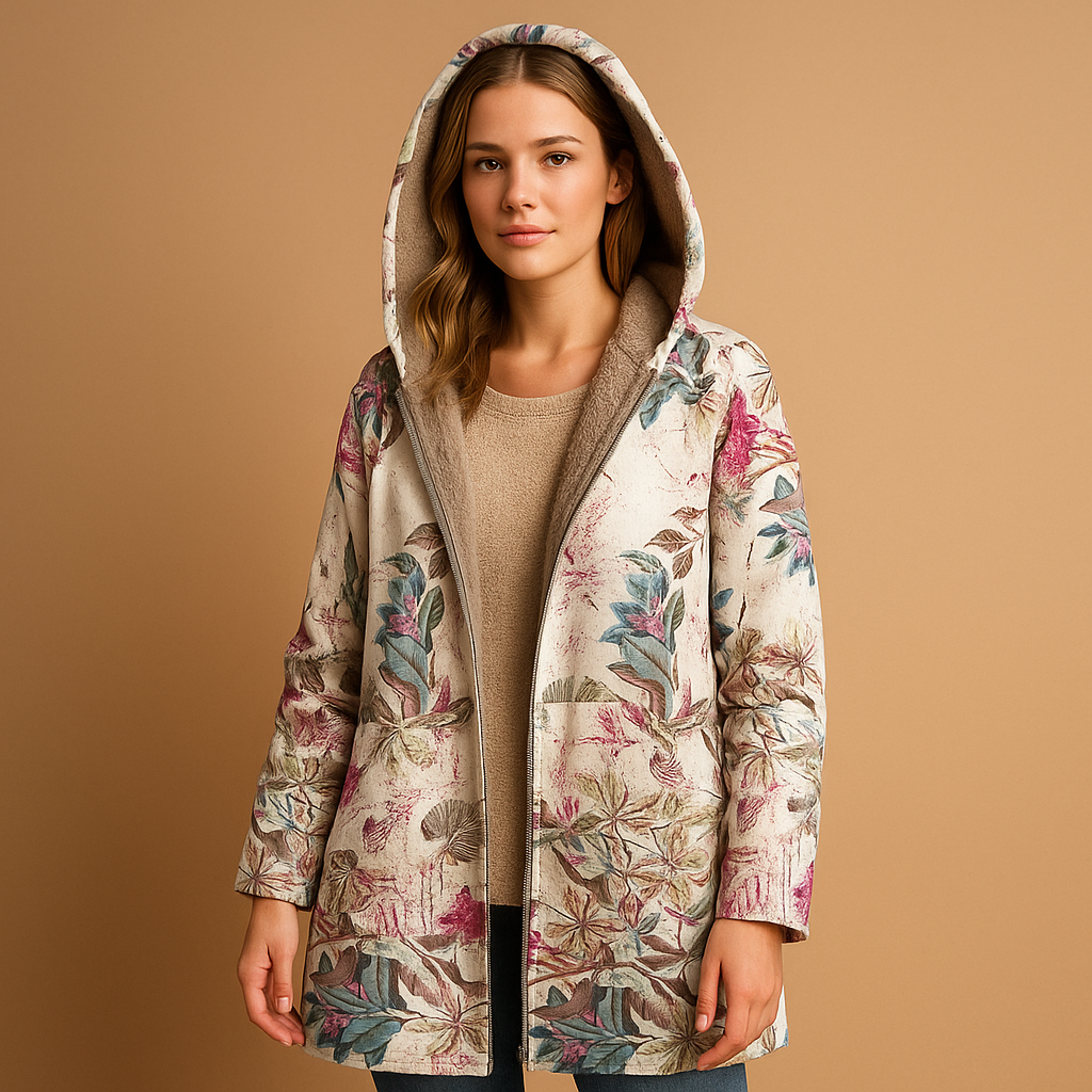 Women’s reversible thermal jacket with hood, lightweight fit, and stylish sleeve details. Quick-dry, moisture-wicking design for cold days and daily wear.
