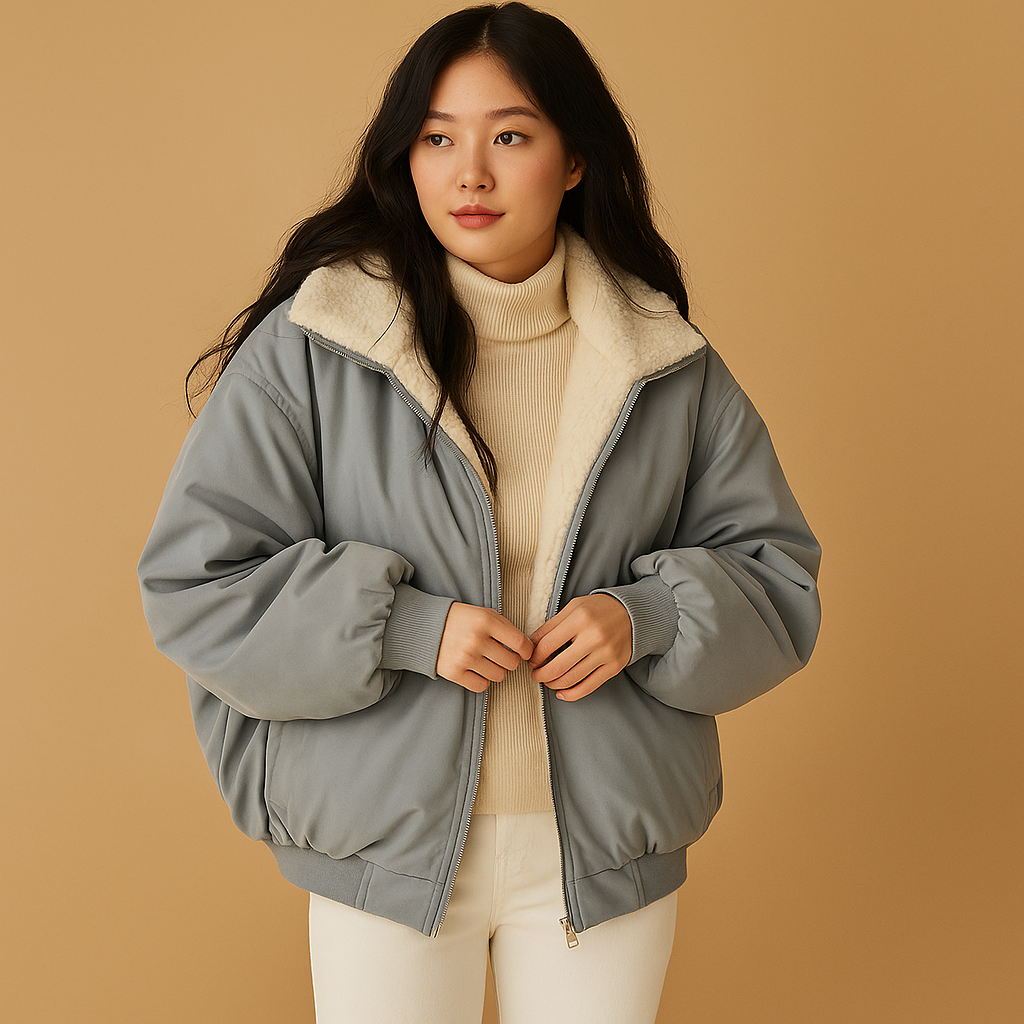 Short winter coat with hood for women featuring warm lining, durable design, and modern fit, available in black, blue, and white.