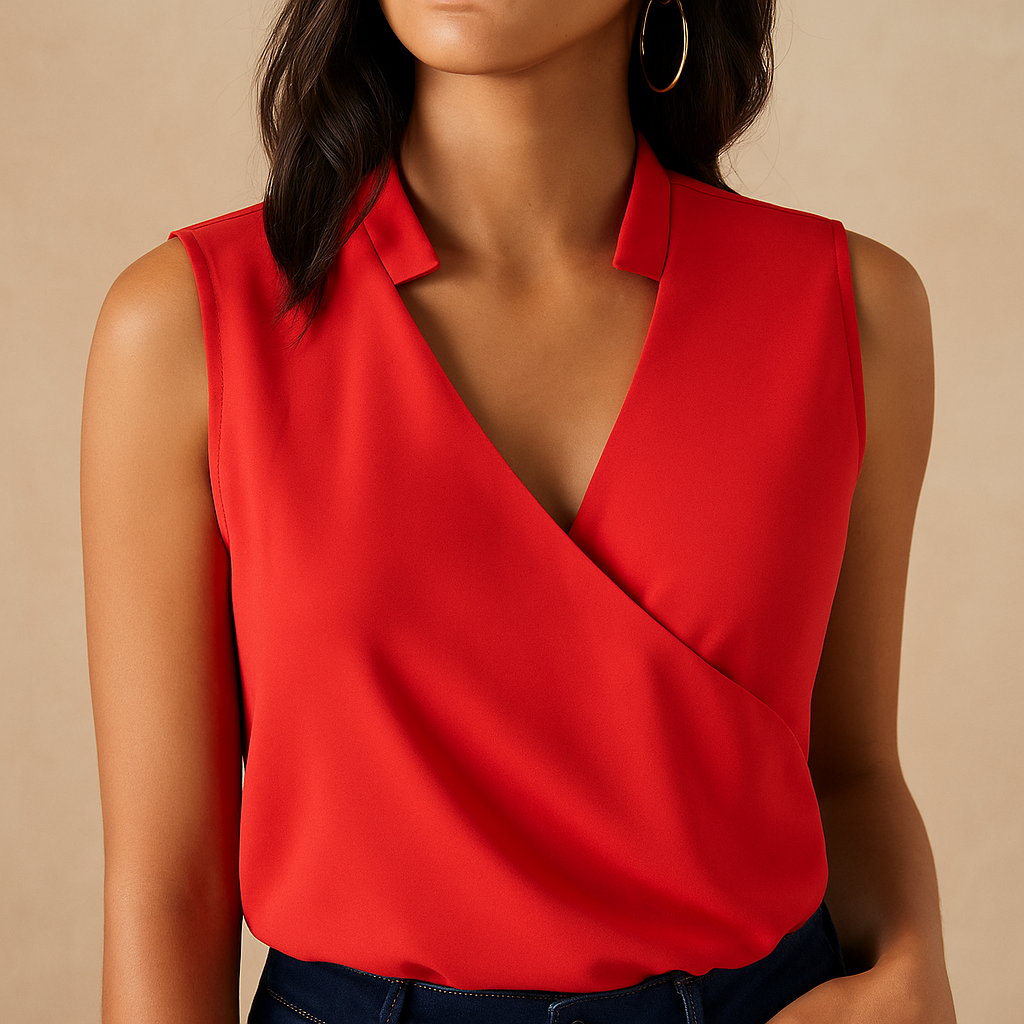 Elegant sleeveless summer top for women in beige, white, and black, perfect for warm days or layered outfits.