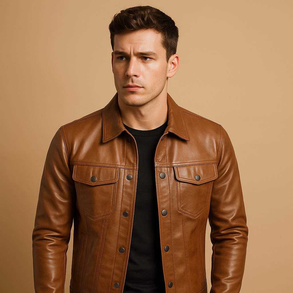 Men’s slim fit biker jacket with modern streetstyle details, lightweight and durable design, perfect for motor rides, casual wear, and daily use.