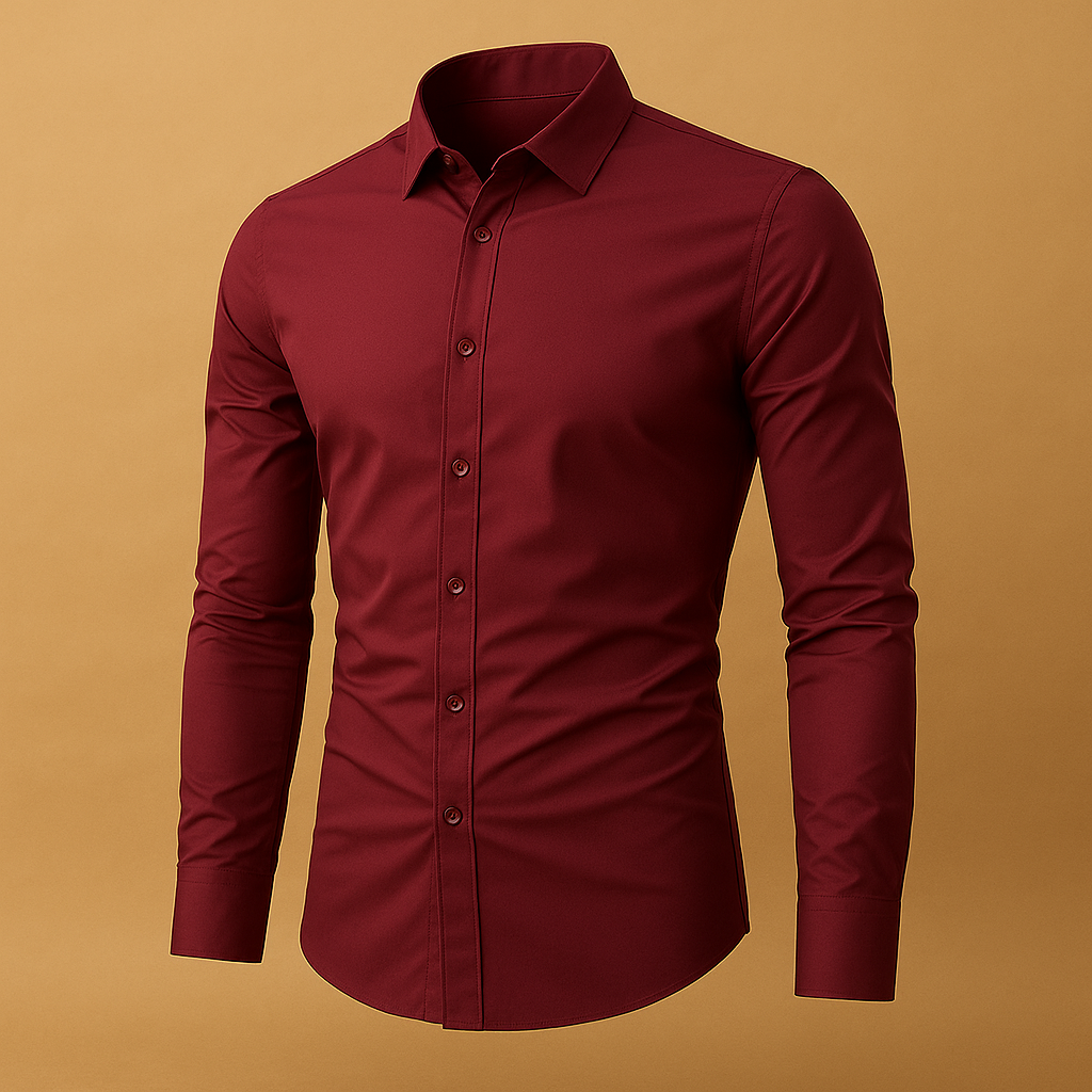 Men’s slim fit cotton shirt with classic turndown collar, breathable fabric, and sleek design. Perfect for office wear and stylish casual outfits.