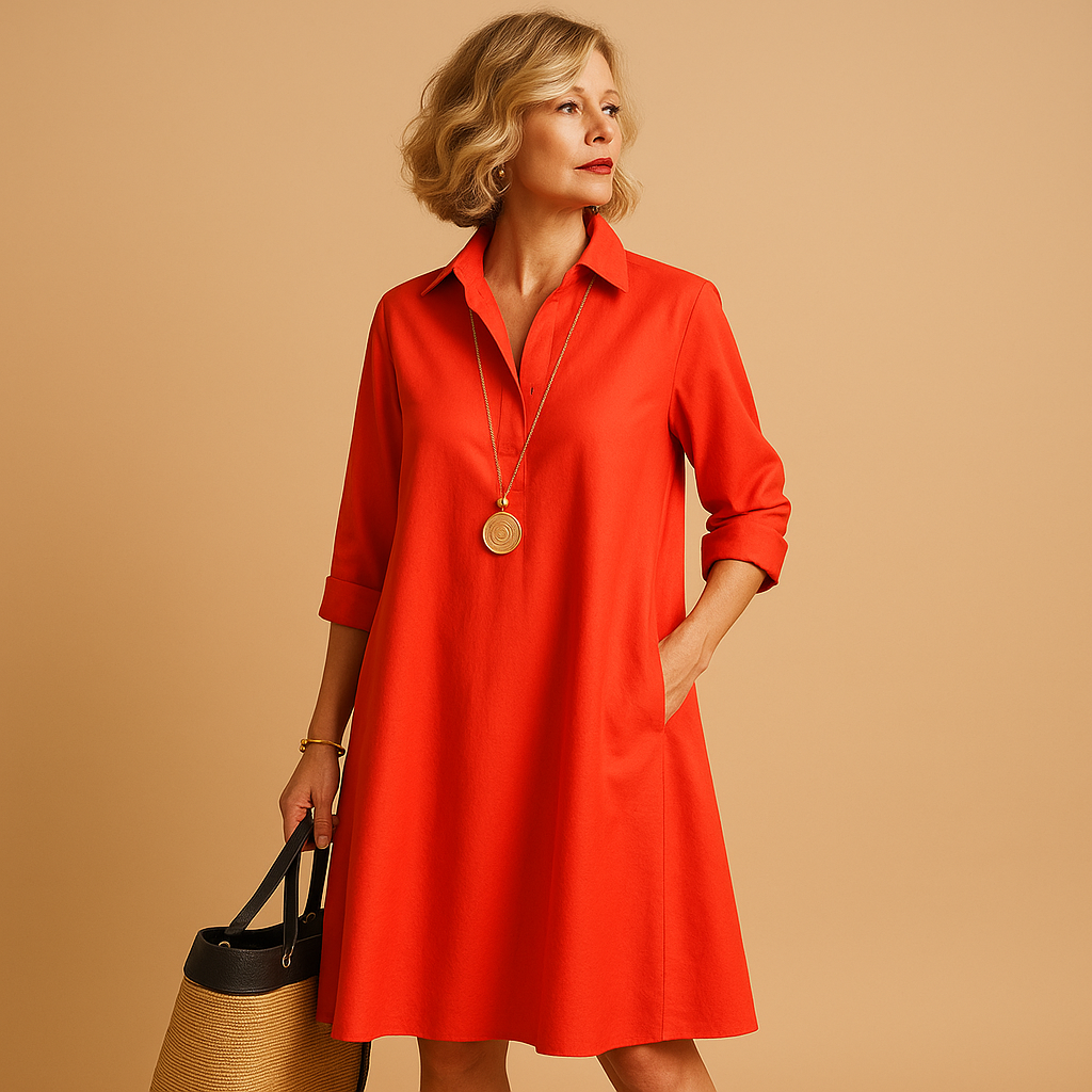 Stretch polo dress for women with collar, slim fit, and breathable fabric, perfect for casual days, office wear, or smart-casual events.
