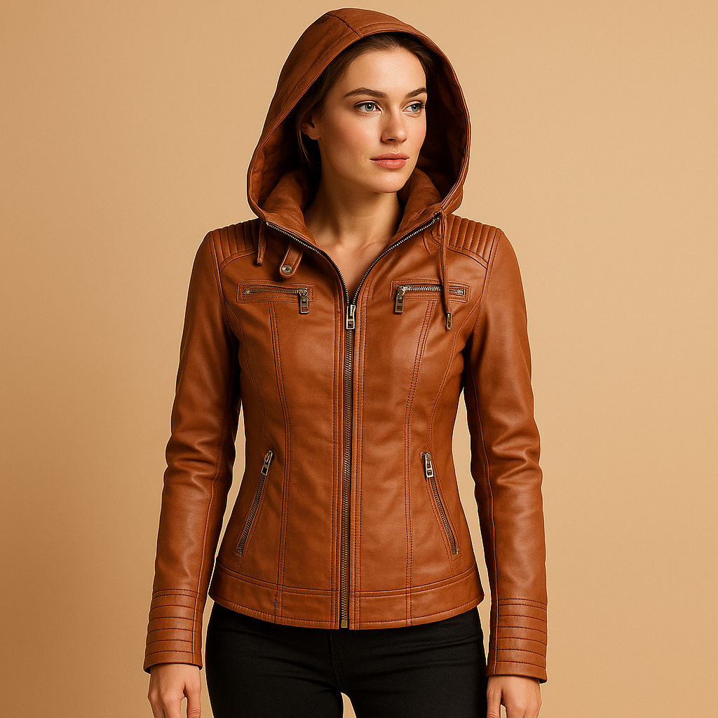 Women’s stylish summer jacket with removable hood and zipper design, ideal for casual and chic occasions.
