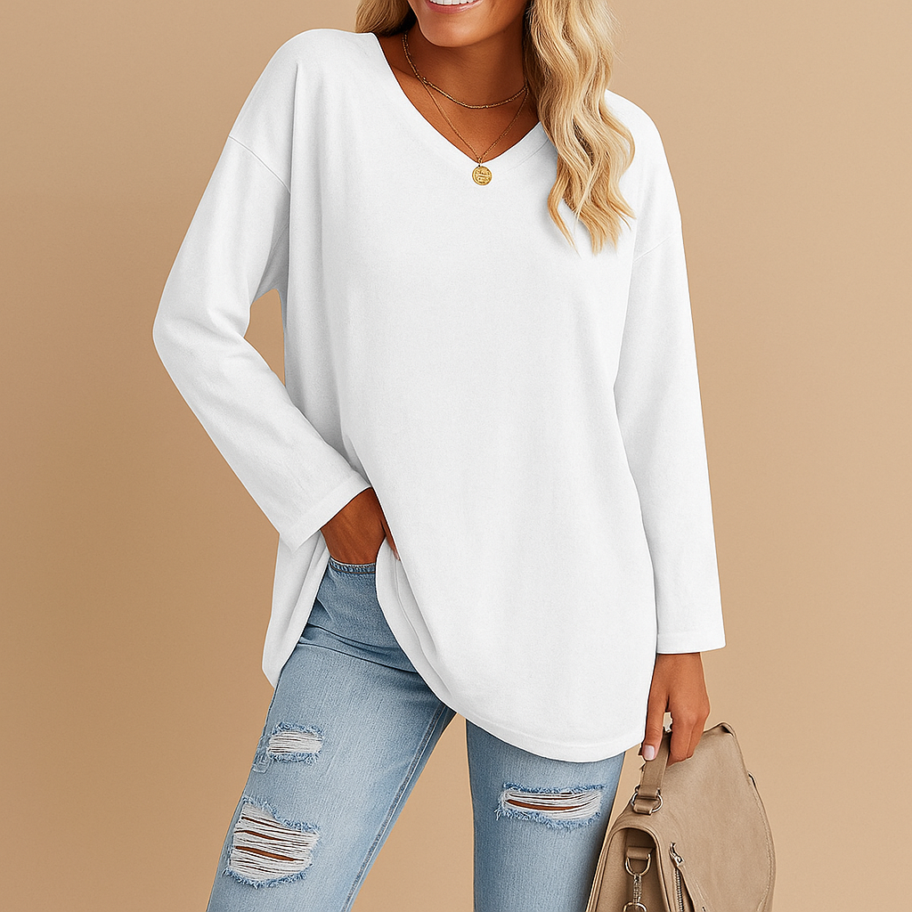 Women’s summer round neck top with short sleeves in light, breathable fabric — perfect for casual days, beachwear, or elegant summer looks.