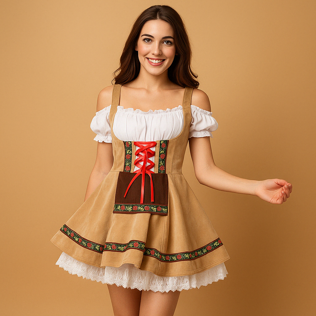 Traditional Oktoberfest dress for women with authentic design and flattering fit, available in multiple colours for festive occasions.