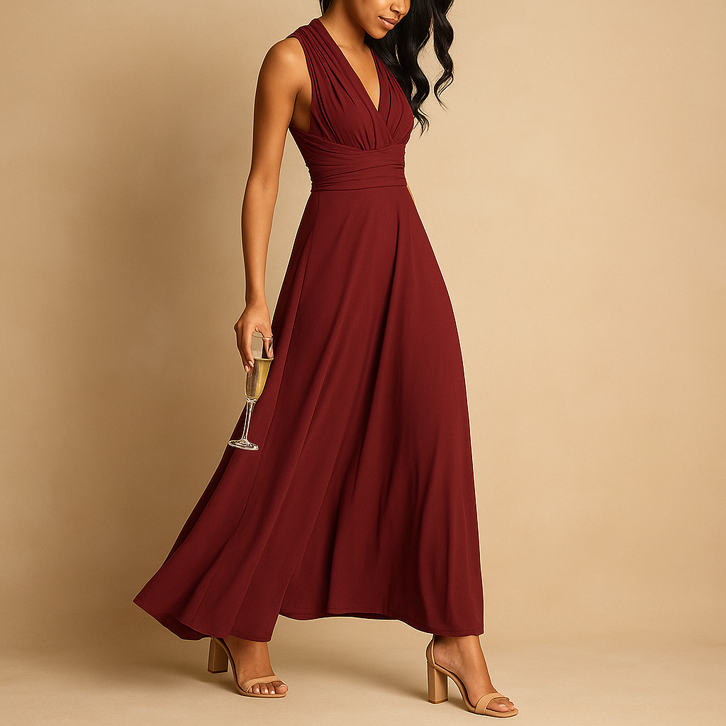 Women’s versatile multiway wrap dress with flattering fit and breathable fabric, perfect for casual days, parties, and summer events.