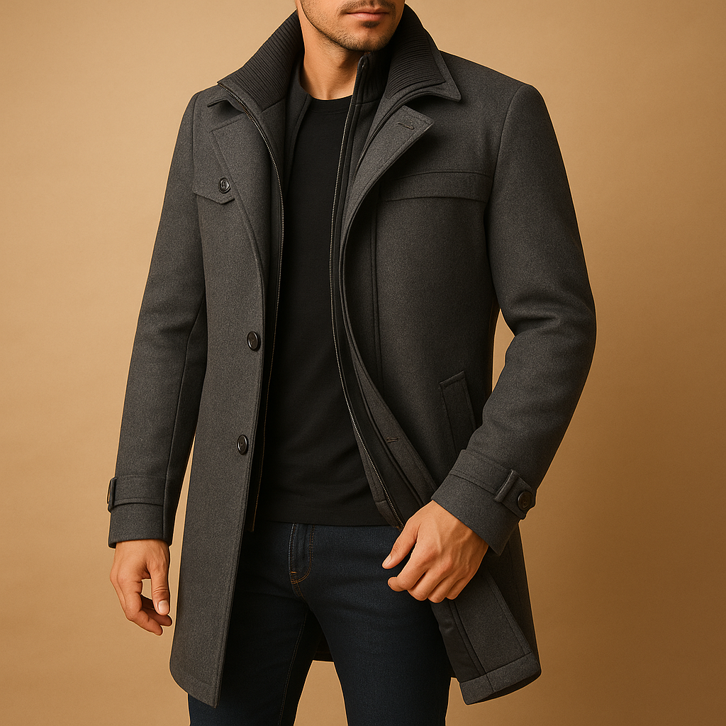 Men’s waterproof winter jacket with breathable fabric, adjustable cuffs, zipper closure, and functional pockets. Perfect for cold and rainy days.