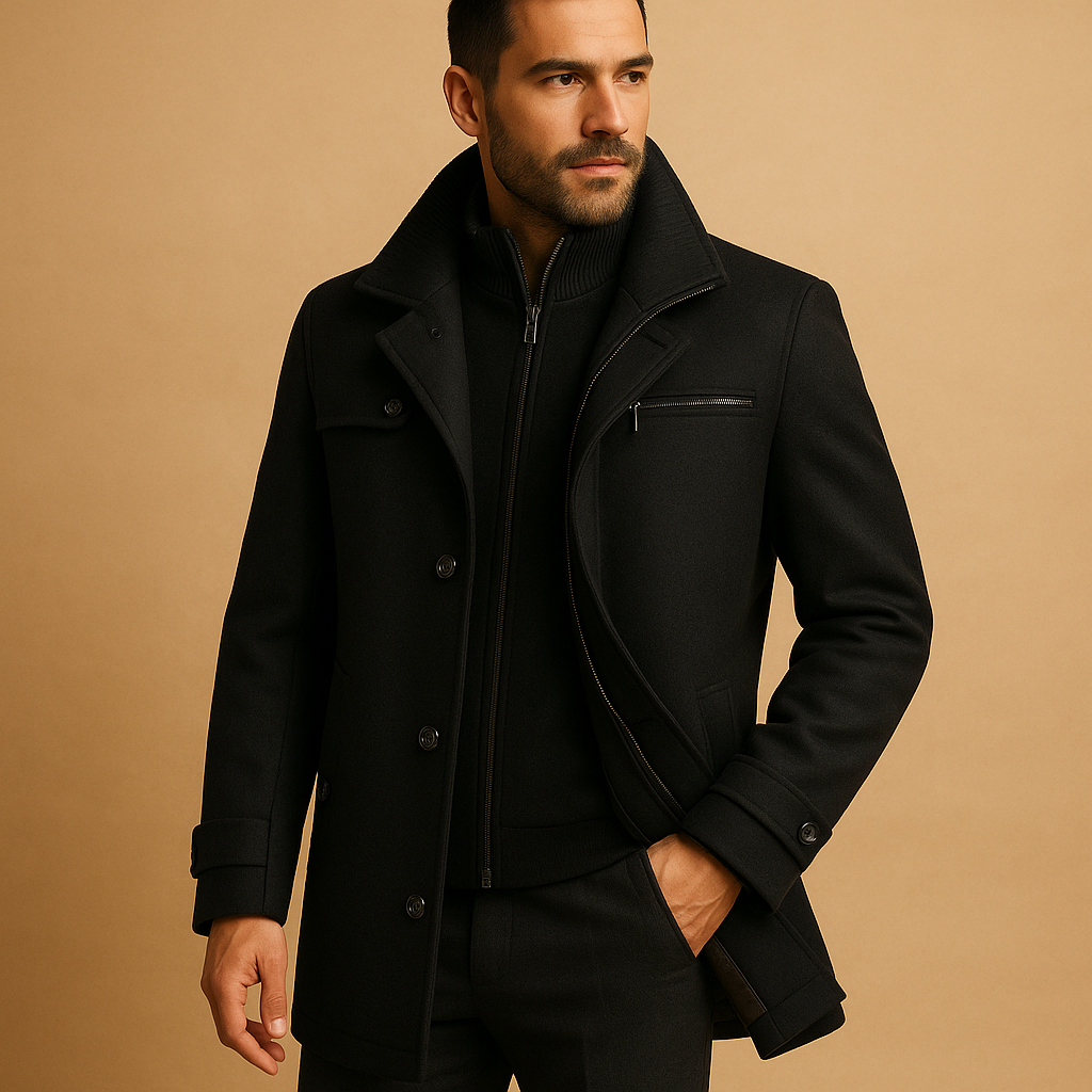 Men’s waterproof winter jacket with breathable fabric, adjustable cuffs, zipper closure, and functional pockets. Perfect for cold and rainy days.